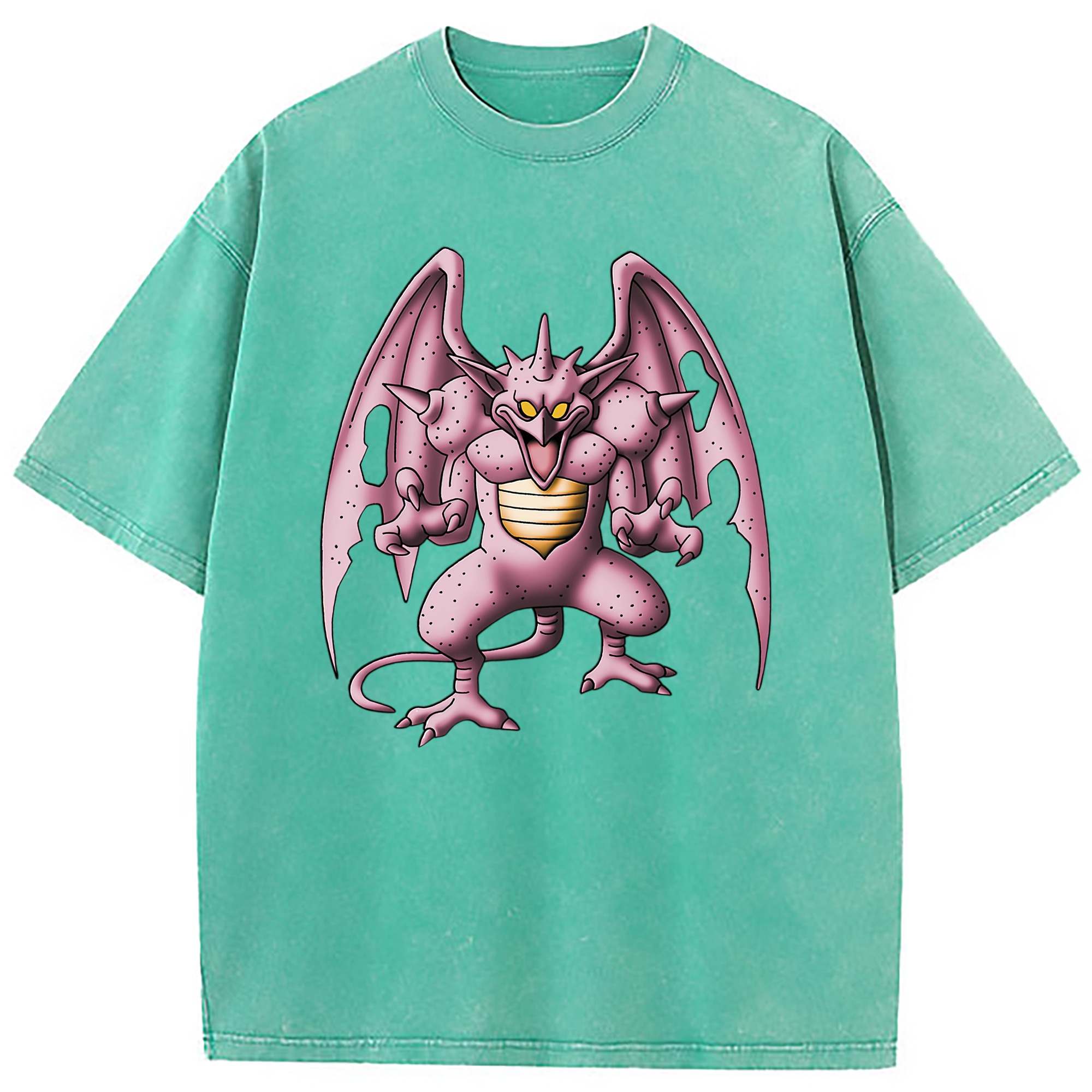 （画像用） ドラゴンクエスト Doragon Kuesuto Dragon Quest 綿100% ヴィンテージ風 半袖Tシャツ（フロントプリント）